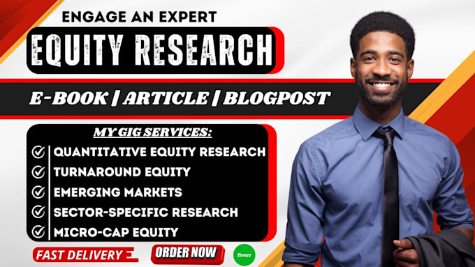 Gig Preview - Research and write detailed equity report, company valuation on any public stock