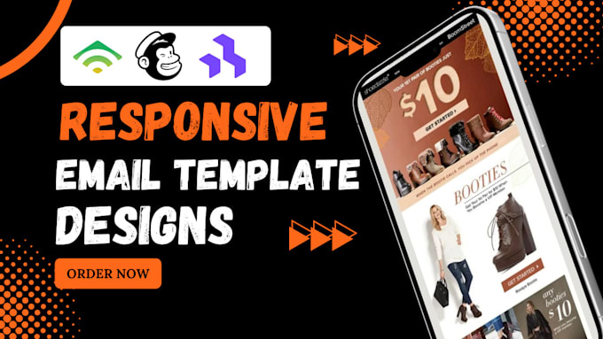 Gig Preview - Design klaviyo welcome email design editable mailerlite beefree email template