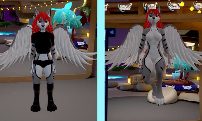 Gig Preview - 3d custom vrchat avatar, furry avatar, 3d vtuber vseeface, vrc vroid game model