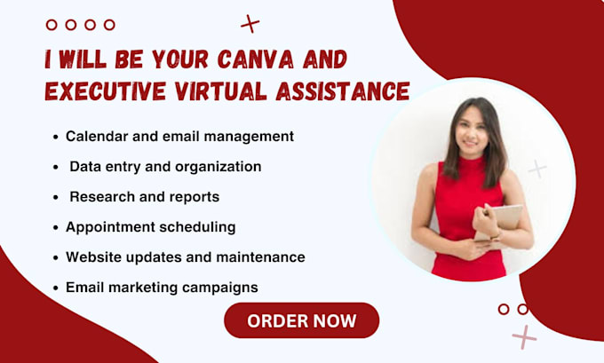 Gig Preview - Be your personal executive virtual assistance and canva virtual assistance