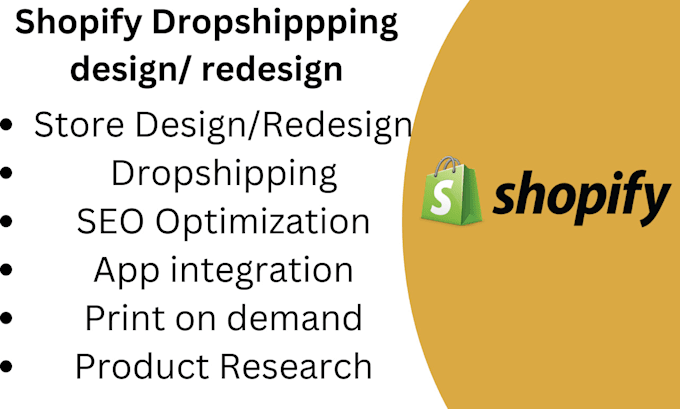 Gig Preview - Design, redesign,manage shopify dropshipping store