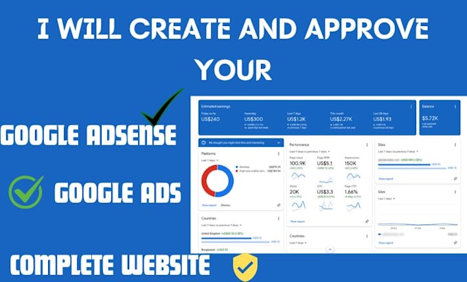 Gig Preview - Setup complete website for guaranteed google adsense approval for any niche