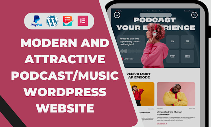 Gig Preview - Build a modern and attractive podcast wix wordpress website