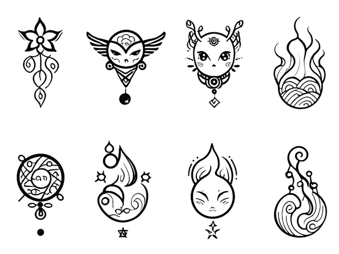 Gig Preview - Do minimalist korean and japanese cute linework tattoo design