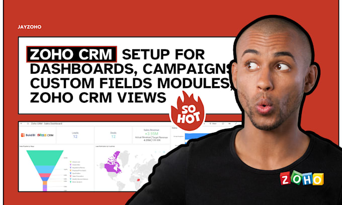 Gig Preview - Setup zoho CRM for dashboards, campaigns, custom fields modules, zoho CRM views