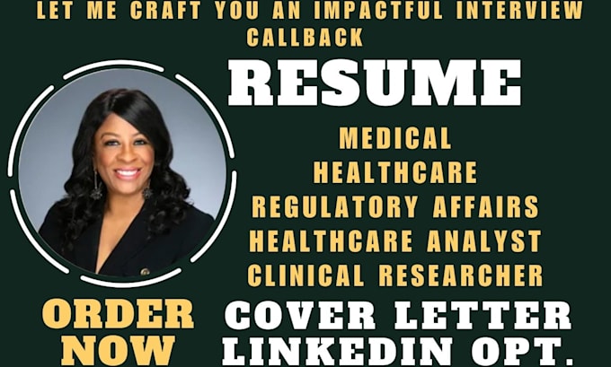 Gig Preview - Craft an impactful medical, healthcare, medical and clinical researcher CV