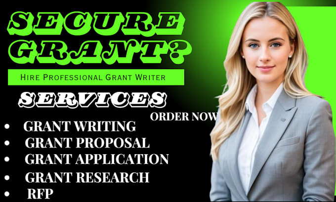 Gig Preview - Write grant proposals conduct research for grant writing and  be grant rfp write