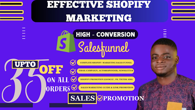 Gig Preview - Boost shopify sales, shopify dropshipping ecommerce marketing, shopify promotion