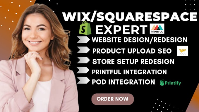 Gig Preview - Redesign wix ecommerce website wix booking squarespace printful website redesign