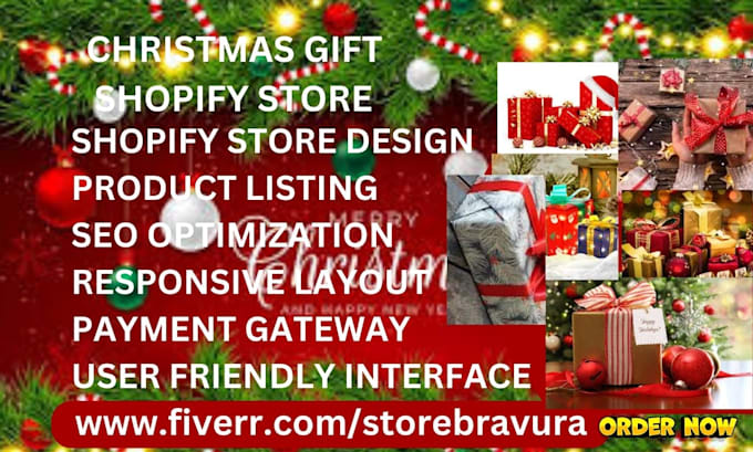 Gig Preview - Design highly profitable christmas gift shopify store website