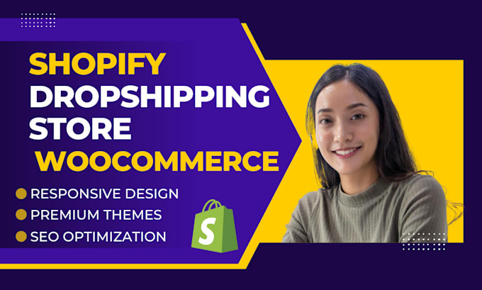 Gig Preview - Setup shopify dropshipping woocommerce website design tiktok shop facebook ads