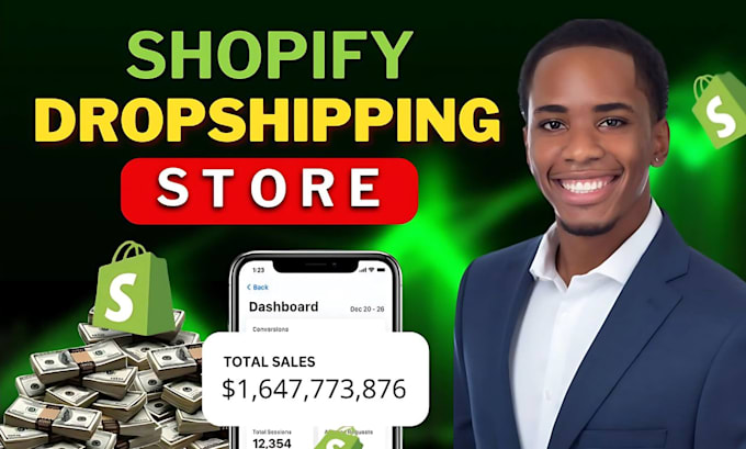 Gig Preview - Do shopify dropshipping store, shopify website, dropshipping store, shopify