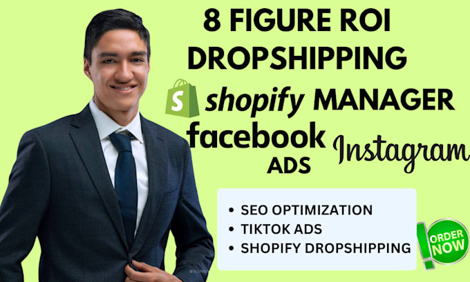 Gig Preview - Create shopify manager dropshipping with 8 figure ROI facebook instagram ads