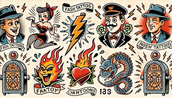 Gig Preview - Create any design in traditional tattoo or old school style