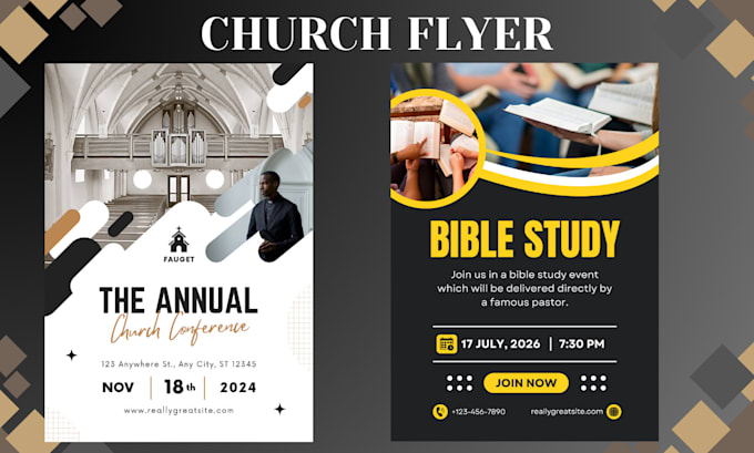 Gig Preview - Create church event social media online party flyer design