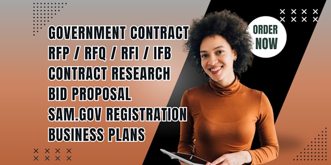 Gig Preview - Write bid proposal, government contract proposal for a government contract, rfp