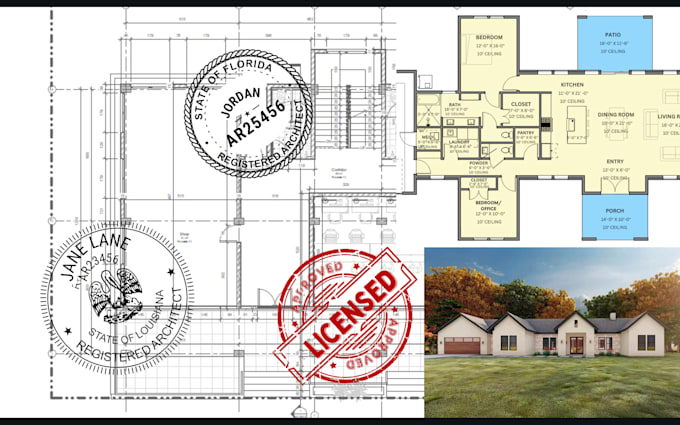 Gig Preview - Do california, texas, alabama, maryland utah, pe stamp for architectural drawing