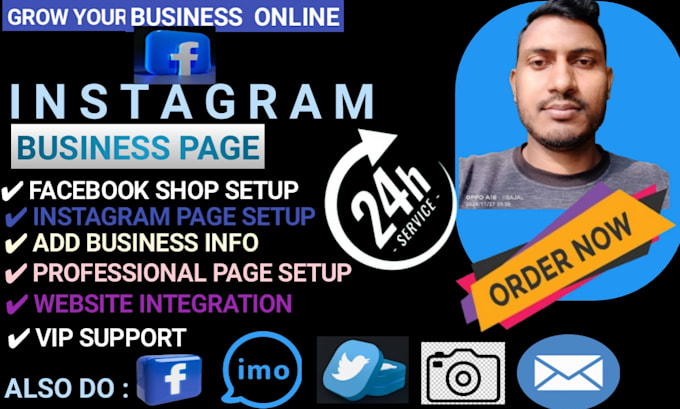 Gig Preview - Do facebook business page and instagram setup