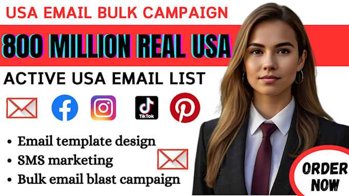 Bestseller - send 800 million bulk email blast, email marketing campaign to inbox and sms