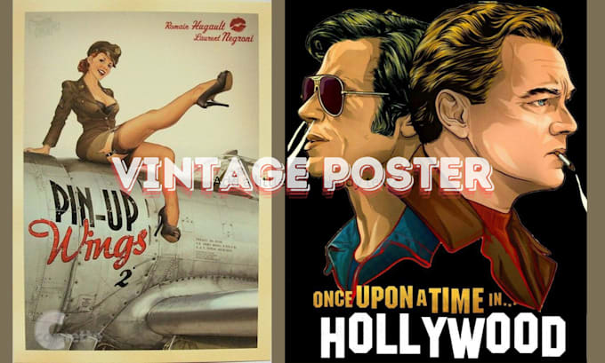 Gig Preview - Draw vintage movie poster, retro music poster, travel poster, vintage art