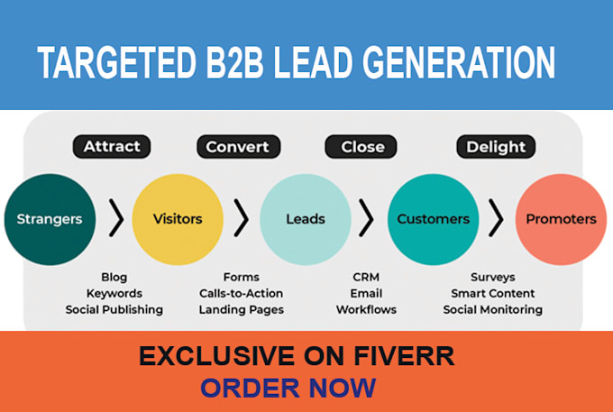 Gig Preview - Generate leads b2b business email CRM support brand awareness