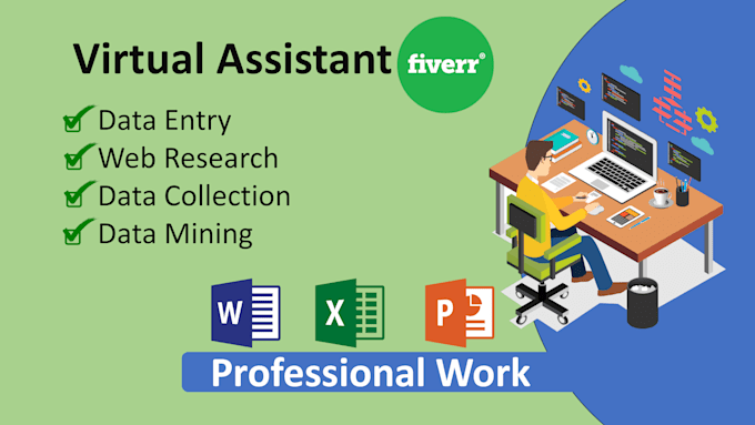 Gig Preview - Be your virtual assistant for data entry, data mining, copy paste , web research