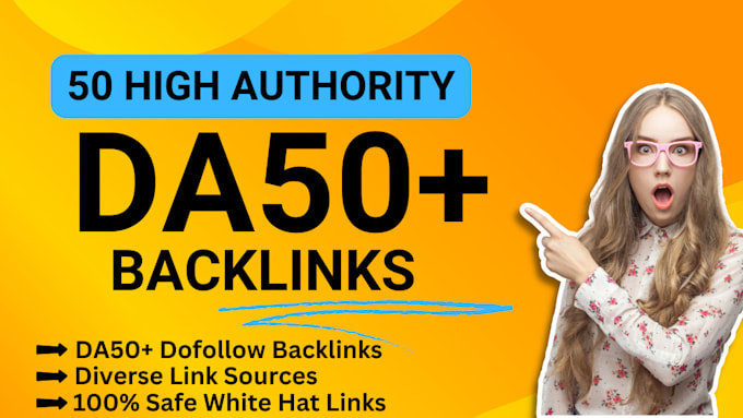 Gig Preview - Do SEO backlinks and dofollow links from high da authority sites