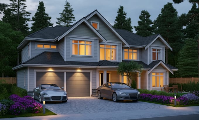 Gig Preview - Do exterior rendering, 3d house architectural exterior rendering exterior model