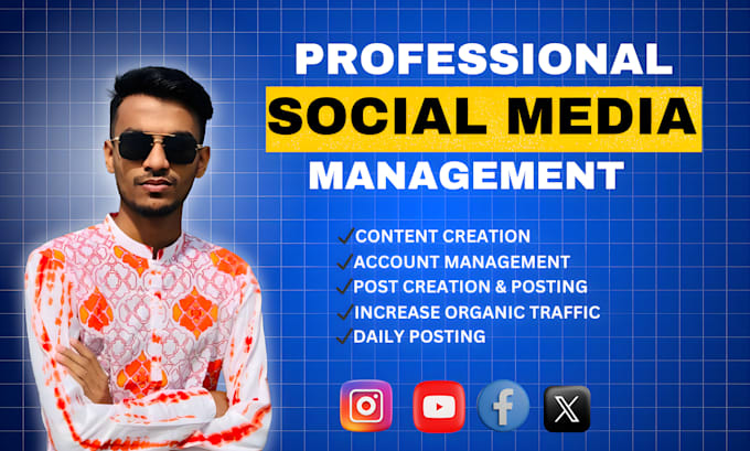 Gig Preview - Be a professional social media manager to grow your brand