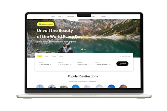 Gig Preview - Design a modern travel website for your tours business