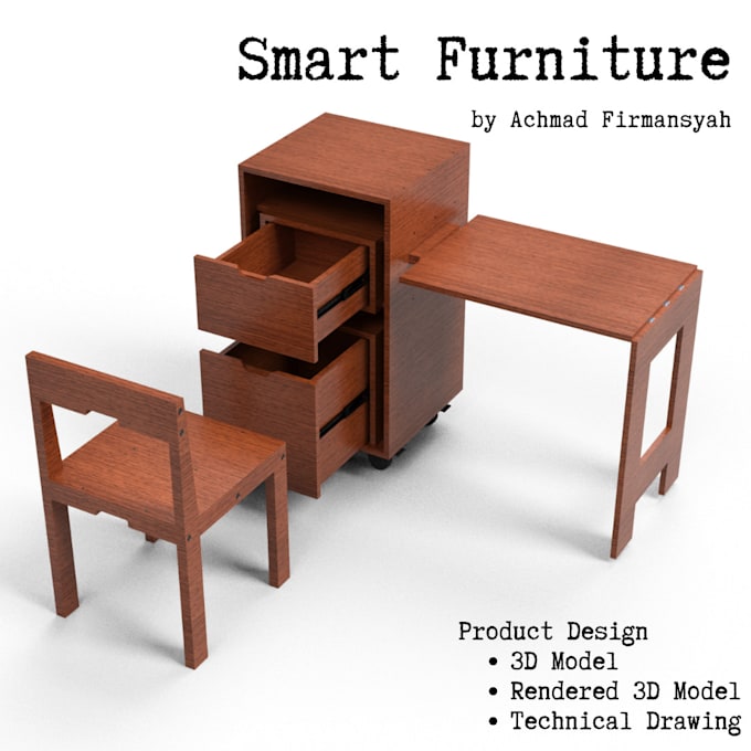 Gig Preview - Help you to create 3d realistic smart furniture design