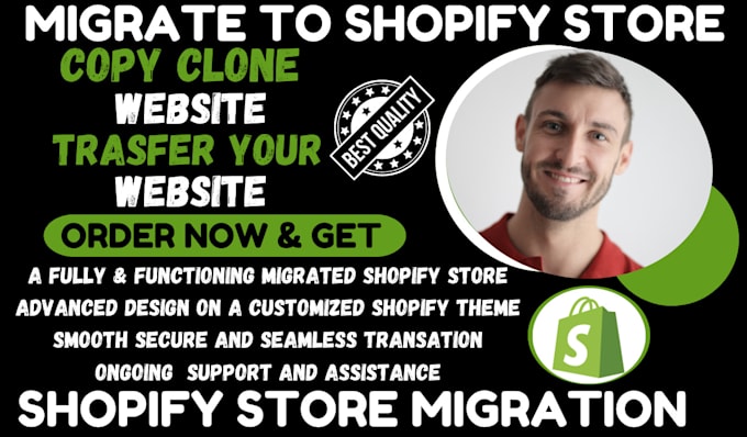 Gig Preview - Migrate to shopify store website migration copy clone website shopify migration