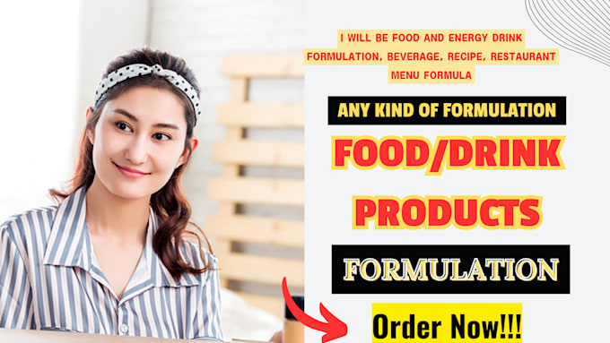 Gig Preview - Do food and energy drink formulation, beverage, recipe, restaurant menu formula