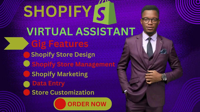 Gig Preview - Be your shopify expert virtual assistant and manager for shopify marketing