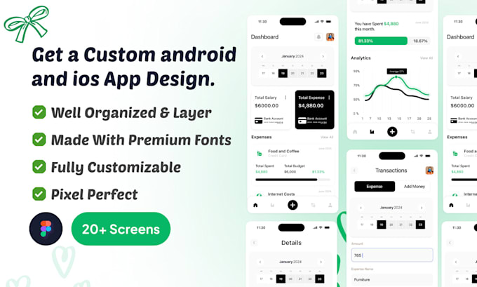 Gig Preview - Do mobile app ui ux, website ui ux and dashboard ui ux design using figma