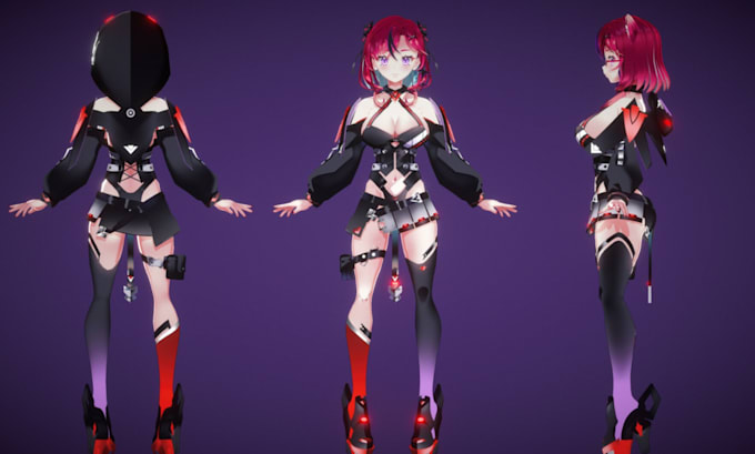 Gig Preview - Draw and rig 2d male or female vtuber model, live2d model anime vtuber design