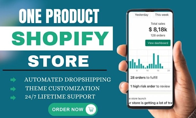 Gig Preview - One product shopify store website redesign shopify dropshipping store