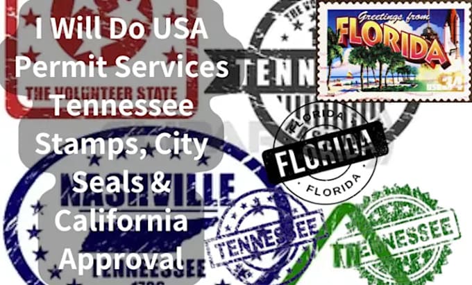 Gig Preview - Do USA permit services west virginia stamps, city seals and california approval