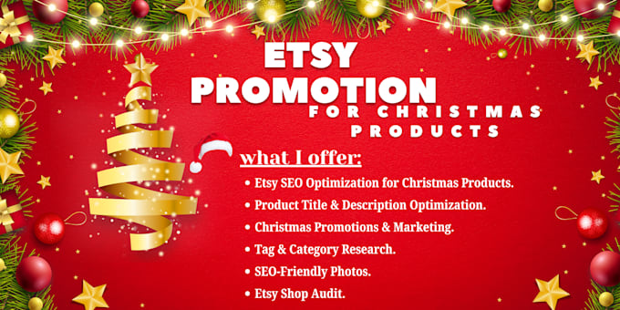 Gig Preview - Boost etsy sales etsy promotion etsy SEO etsy traffic for your christmas product