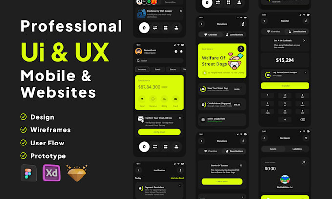 Gig Preview - Create mobile app ui ux design, website ui ux design, dashboard ui ux