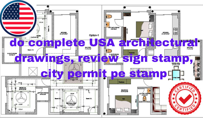 Gig Preview - Do new jersey architectural drawings, review sign stamp, city permit pe stamp