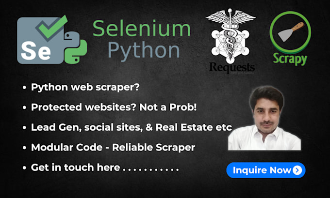 Gig Preview - Develop python data web scraping and python bots for you