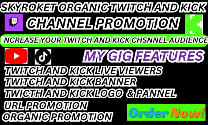 Gig Preview - Promote your twitch and kick channel to reach a affilate and partnership