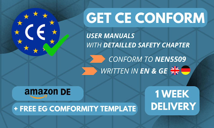 Gig Preview - Write a ce compliant user manual or instruction manual in dutch german