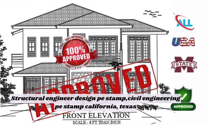 Bestseller - structural engineer, design pe stamp,civil engineering, USA pe stamp city permit