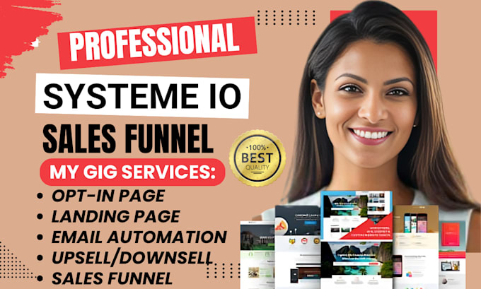 Gig Preview - Do systeme io sales funnel, clickfunnels sales funnel, gohighlevel landing page