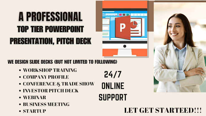 Gig Preview - Design a top tier powerpoint presentation, pitch deck