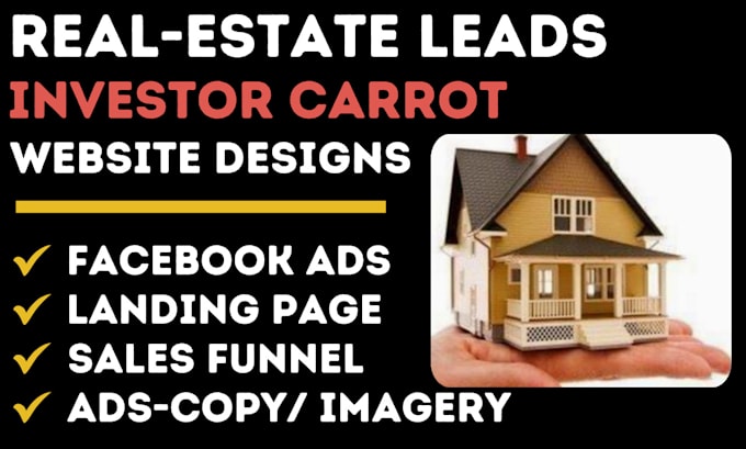 Gig Preview - Quality real estate leads investor carrot leads realestate website investor site