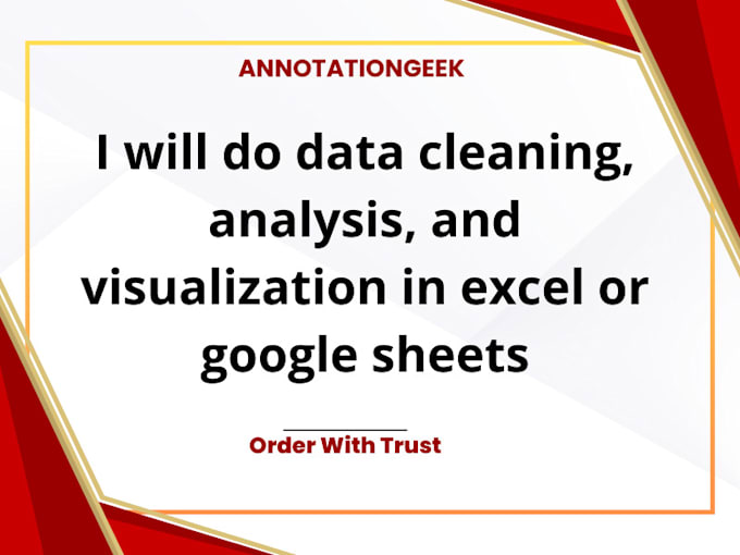 Gig Preview - Do data cleaning, analysis, and visualization in excel or google sheets