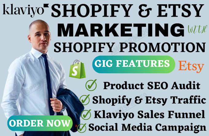 Gig Preview - Boost shopify sales marketing etsy promotion shopify promotion shopify traffic